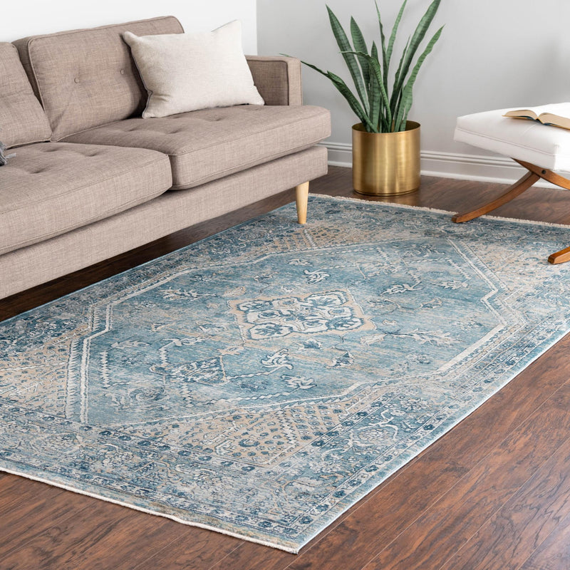 Coastal Haven Collection Area Rug -  Marina Rectangle Blue  lifestyle 39