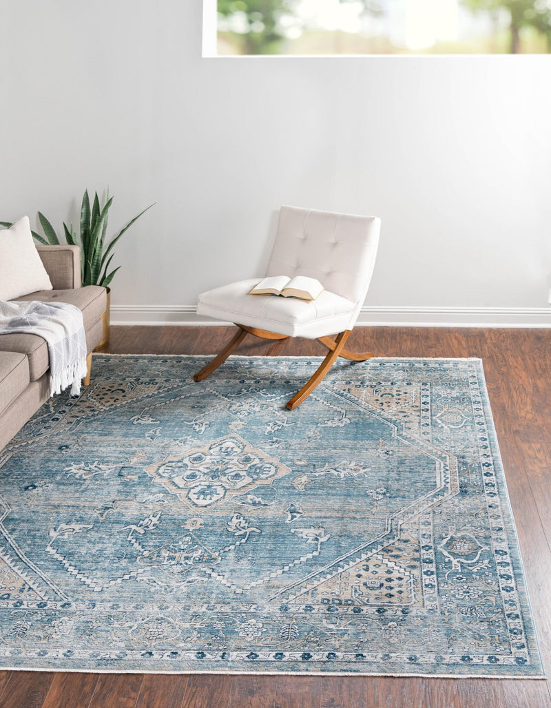 Coastal Haven Collection Area Rug -  Marina Square Blue  lifestyle 64