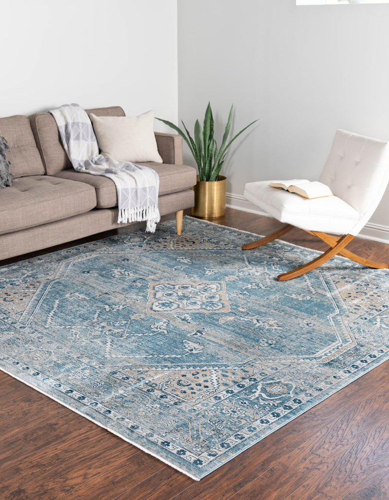 Coastal Haven Collection Area Rug -  Marina Square Blue  lifestyle 79