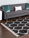 Cozy Cove Shag Collection Area Rug - Marina Rectangle Black and White  lifestyle 5