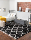 Cozy Cove Shag Collection Area Rug - Marina Square Black and White  lifestyle 108