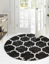 Cozy Cove Shag Collection Area Rug - Marina Round Black and White  lifestyle 35