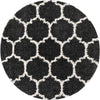 Cozy Cove Shag Collection Area Rug - Marina Round Black and White  lifestyle 30