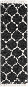 Cozy Cove Shag Collection Area Rug - Marina Runner Black and White  lifestyle 31