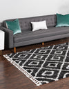 Cozy Cove Shag Collection Area Rug -  Dunes Rectangle Black and White  lifestyle 11