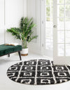 Cozy Cove Shag Collection Area Rug -  Dunes Round Black and White  lifestyle 66