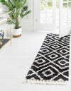 Cozy Cove Shag Collection Area Rug -  Dunes Runner Black and White  lifestyle 55