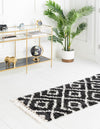 Cozy Cove Shag Collection Area Rug -  Dunes Runner Black and White  lifestyle 67