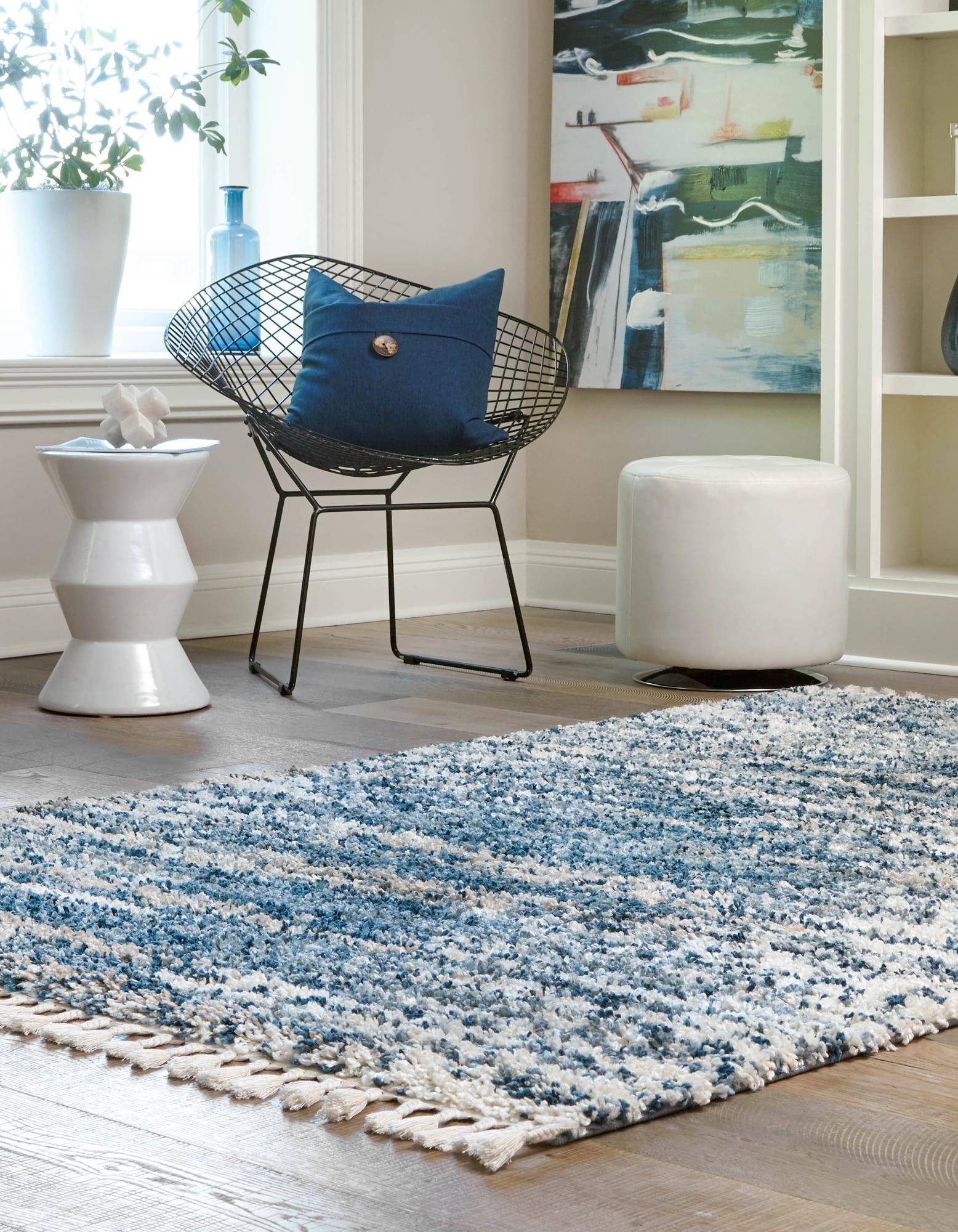 Tranquil Tides Shag Collection Area Rug - Marina