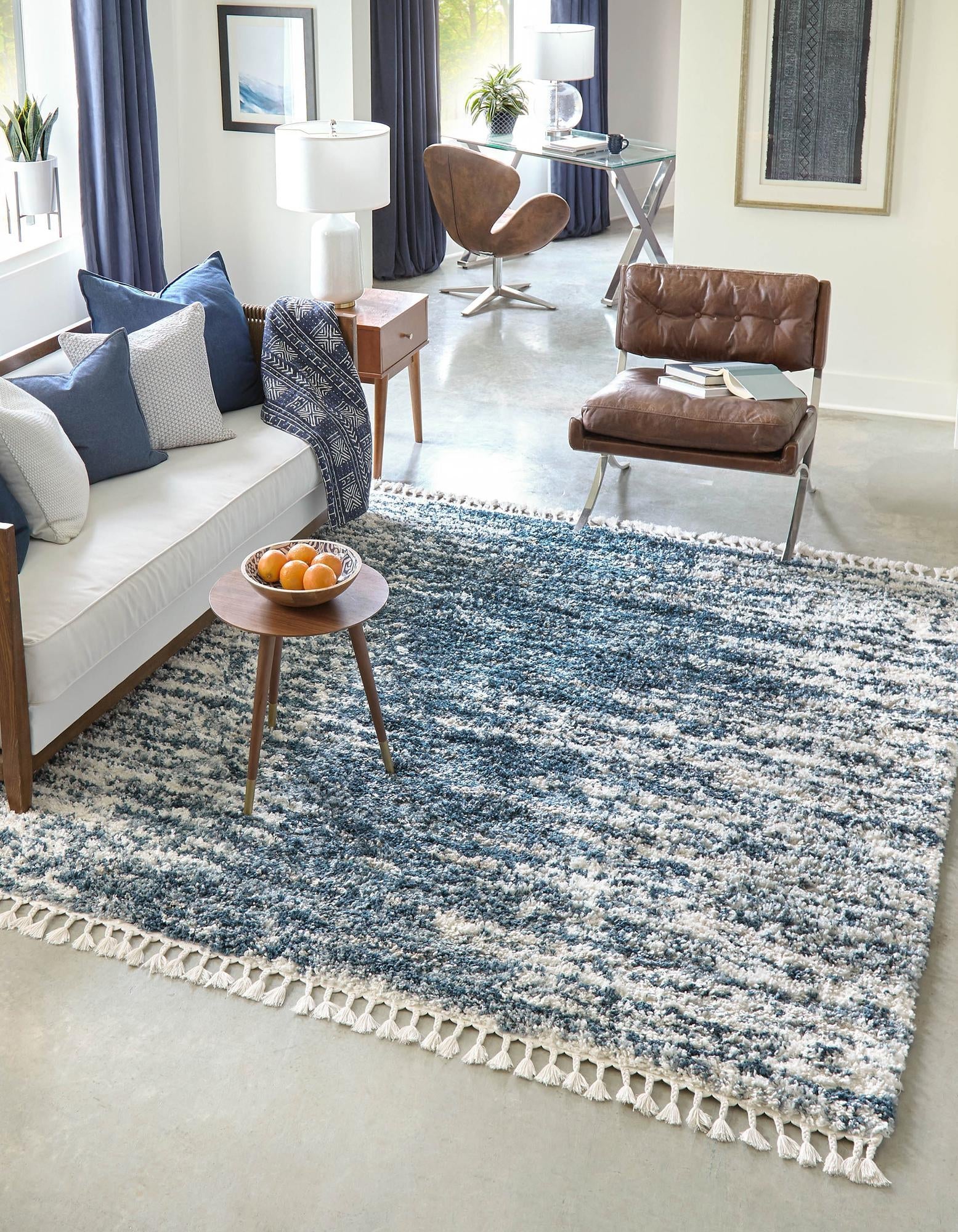 Tranquil Tides Shag Collection Area Rug - Marina