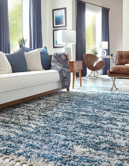 Tranquil Tides Shag Collection Area Rug - Marina