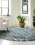 Tranquil Tides Shag Collection Area Rug -  Azure