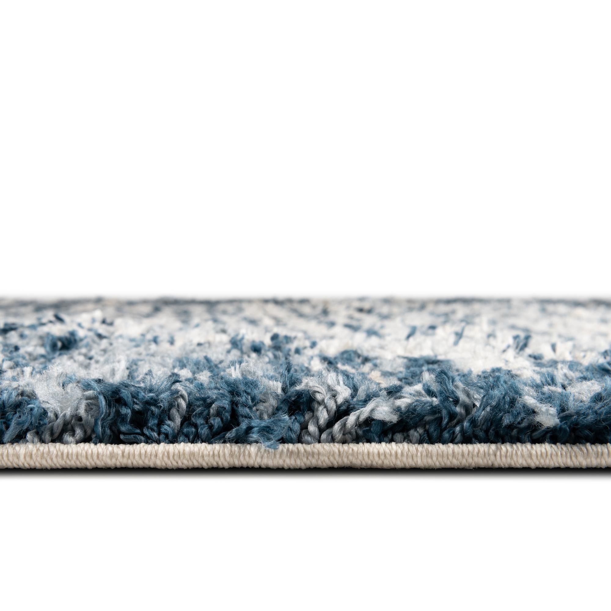 Tranquil Tides Shag Collection Area Rug -  Azure