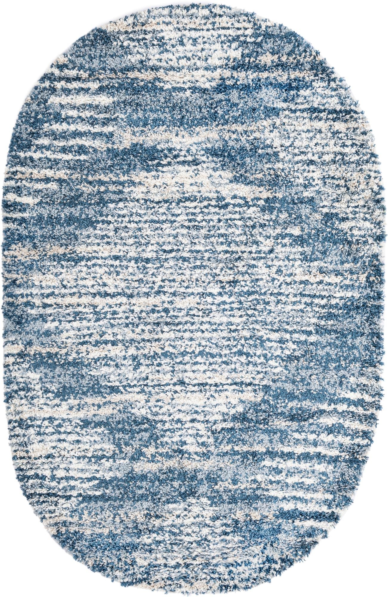 Tranquil Tides Shag Collection Area Rug -  Azure