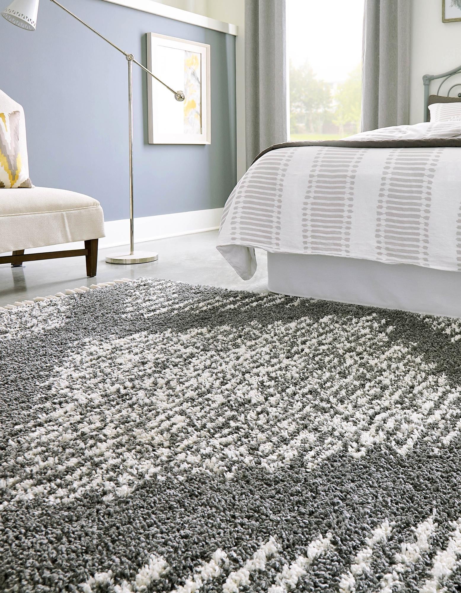 Tranquil Tides Shag Collection Area Rug -  Azure