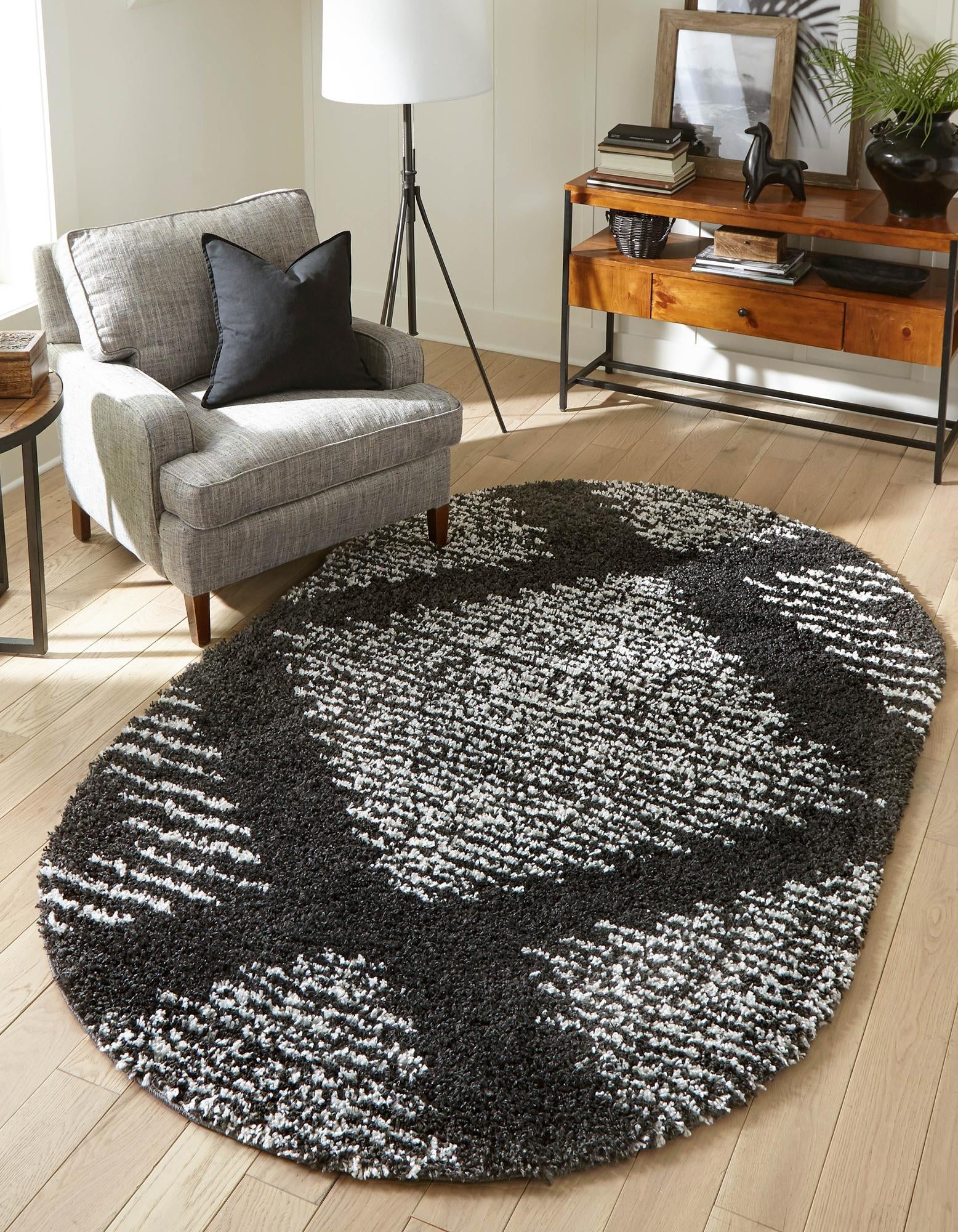 Tranquil Tides Shag Collection Area Rug -  Azure