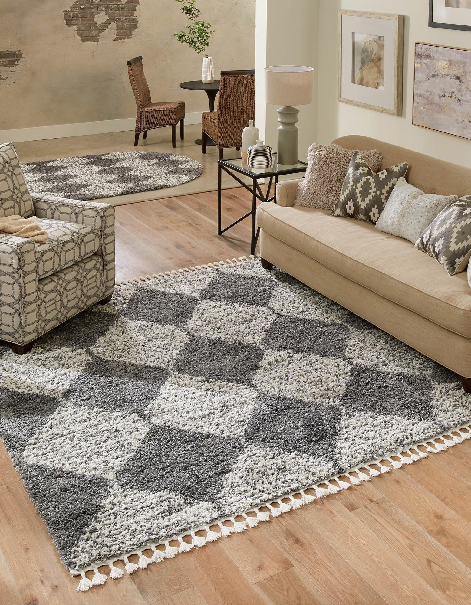 Tranquil Tides Shag Collection Area Rug -  Pebble