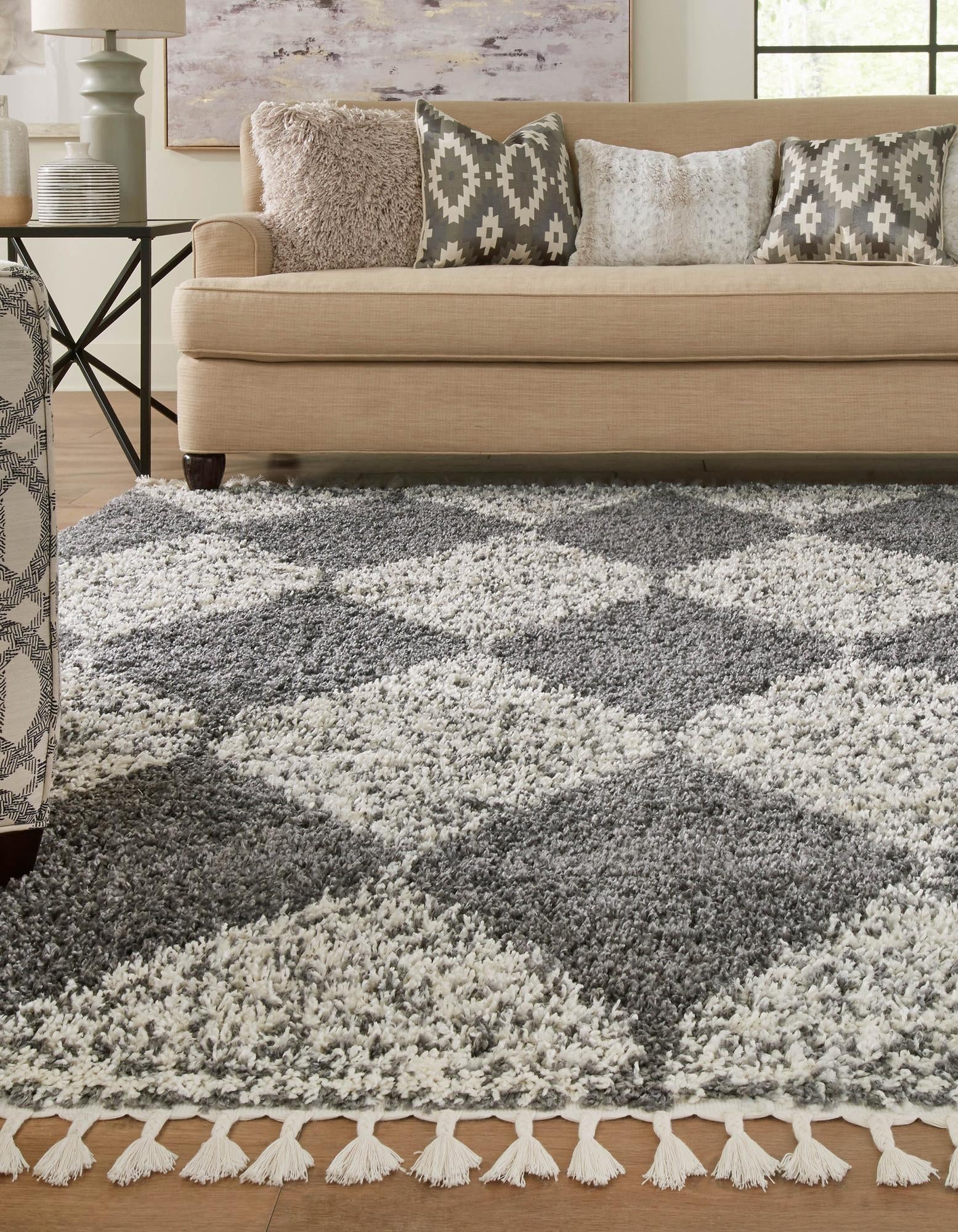 Tranquil Tides Shag Collection Area Rug -  Pebble