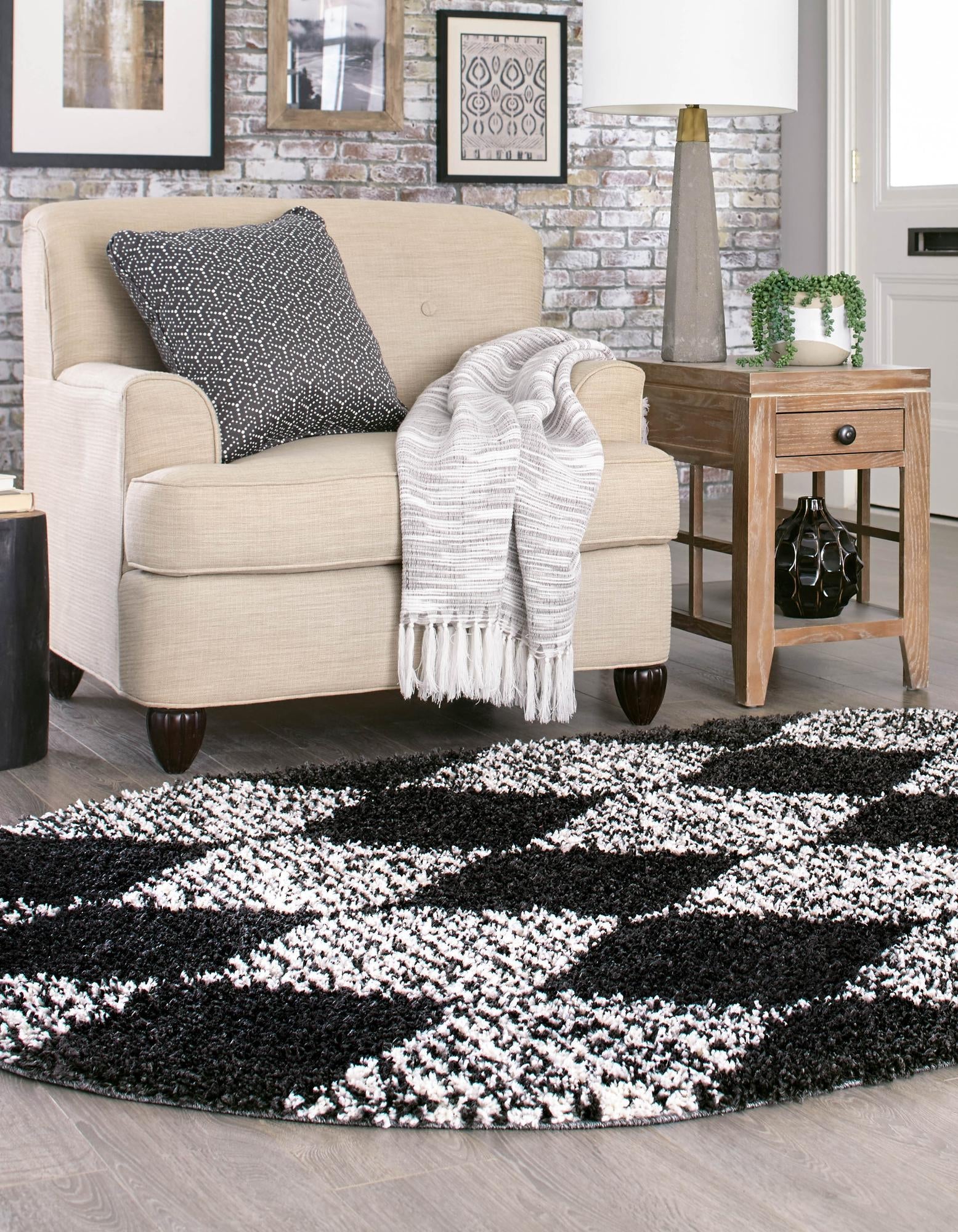 Tranquil Tides Shag Collection Area Rug -  Pebble