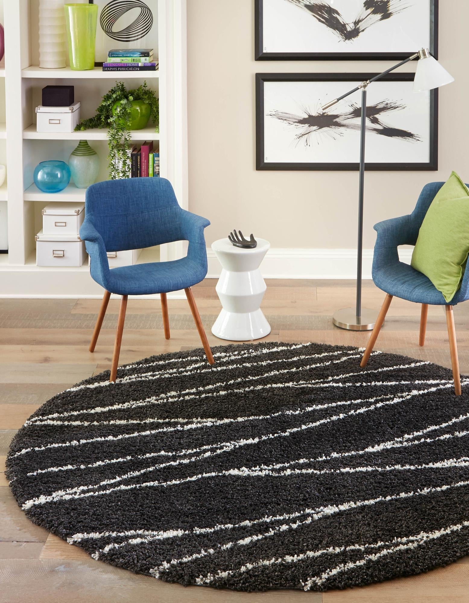 Tranquil Tides Shag Collection Area Rug -  Frost