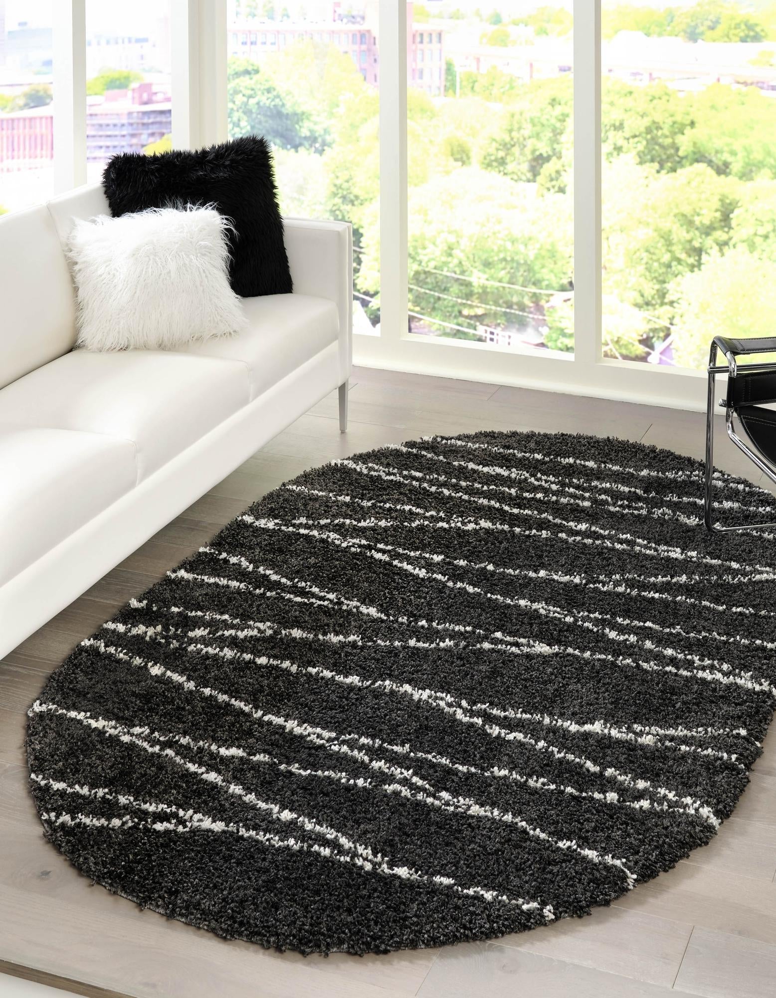 Tranquil Tides Shag Collection Area Rug -  Frost