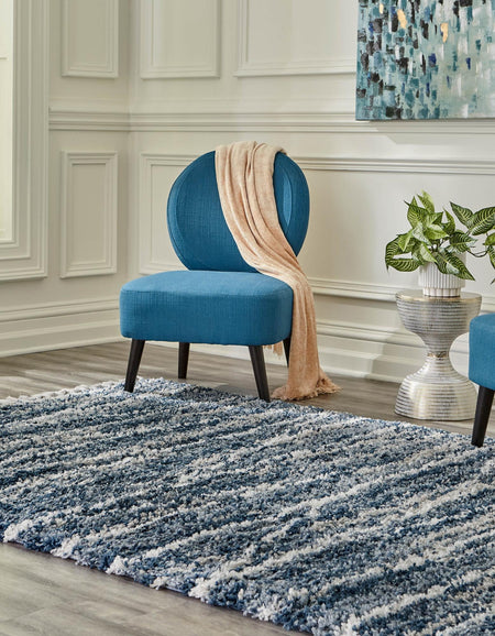 Tranquil Tides Shag Collection Area Rug -  Frost