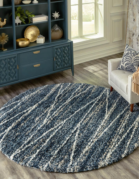 Tranquil Tides Shag Collection Area Rug -  Frost