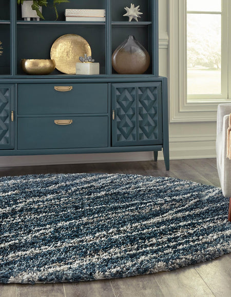 Tranquil Tides Shag Collection Area Rug -  Frost