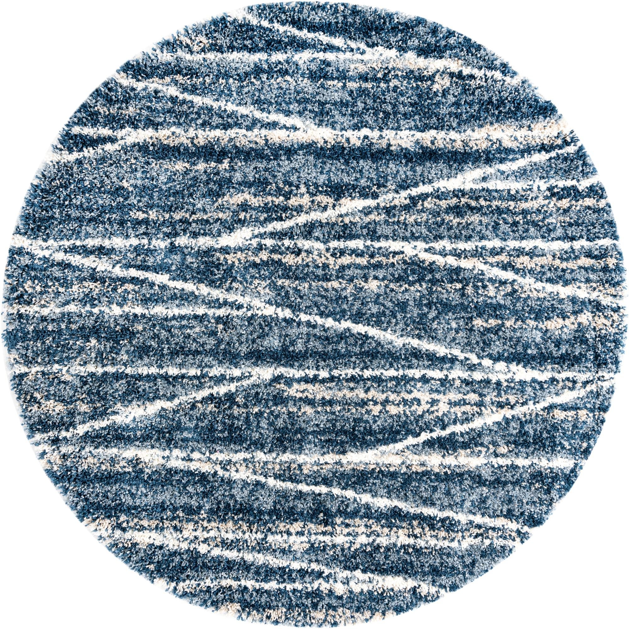 Tranquil Tides Shag Collection Area Rug -  Frost