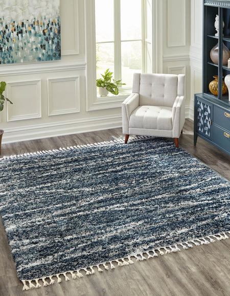 Tranquil Tides Shag Collection Area Rug -  Frost