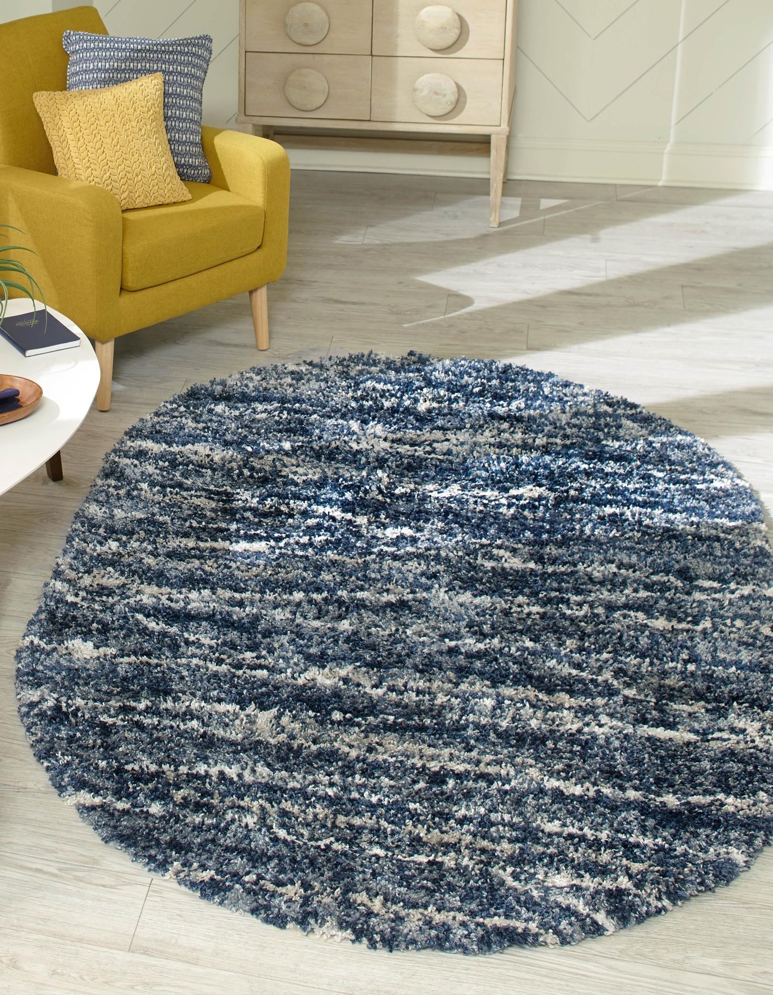 Tranquil Tides Shag Collection Area Rug -  Frost