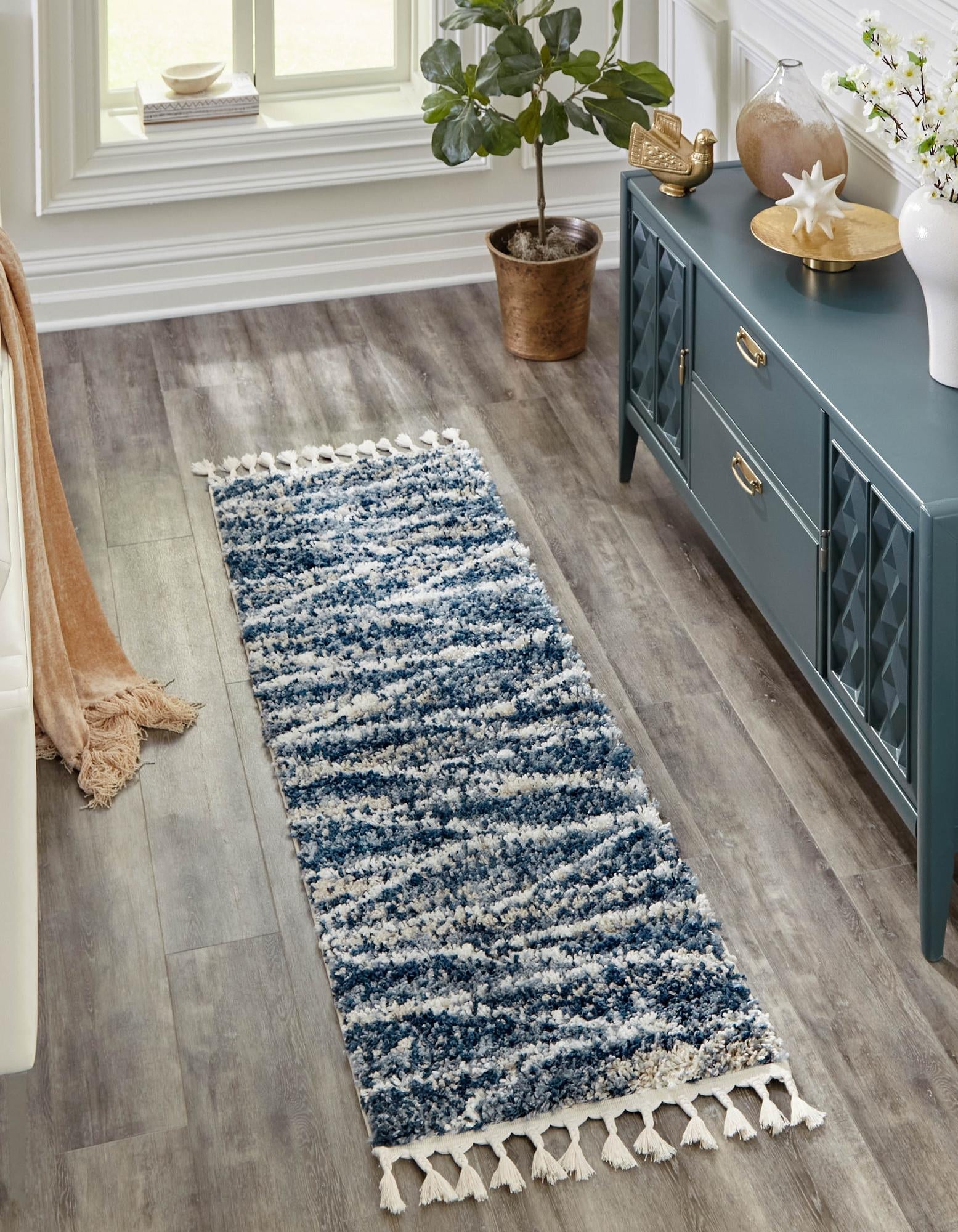 Tranquil Tides Shag Collection Area Rug -  Frost