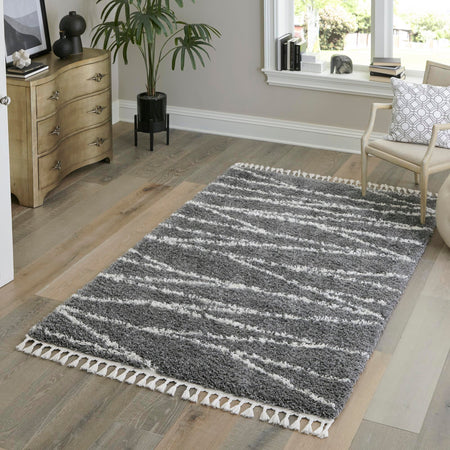 Tranquil Tides Shag Collection Area Rug -  Frost