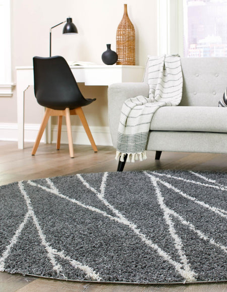 Tranquil Tides Shag Collection Area Rug -  Frost