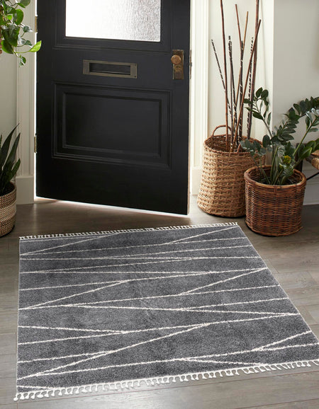 Tranquil Tides Shag Collection Area Rug -  Frost