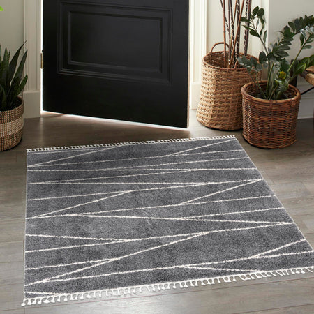 Tranquil Tides Shag Collection Area Rug -  Frost