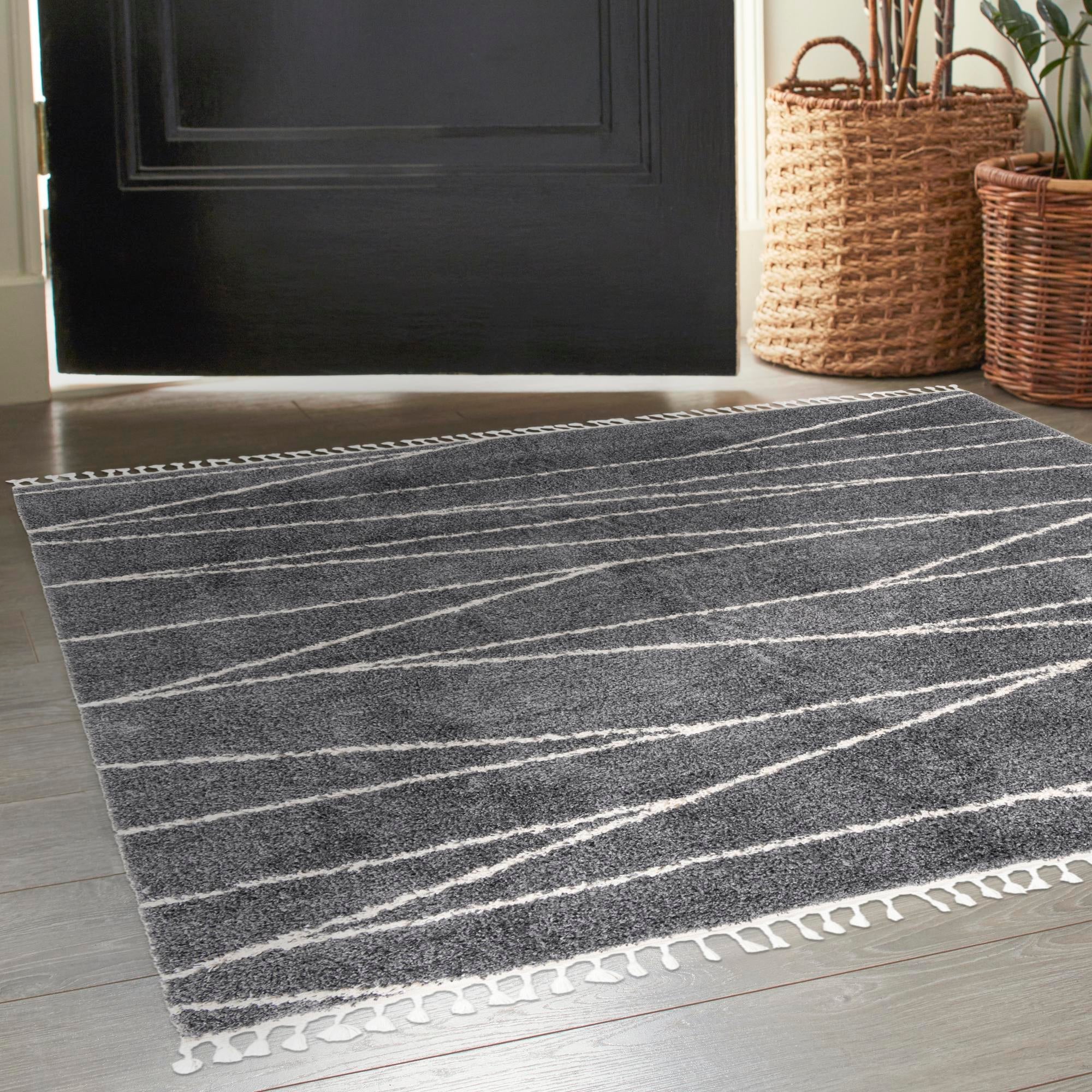 Tranquil Tides Shag Collection Area Rug -  Frost