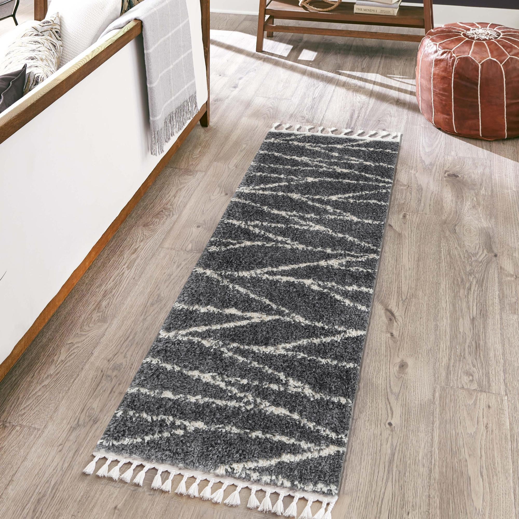 Tranquil Tides Shag Collection Area Rug -  Frost