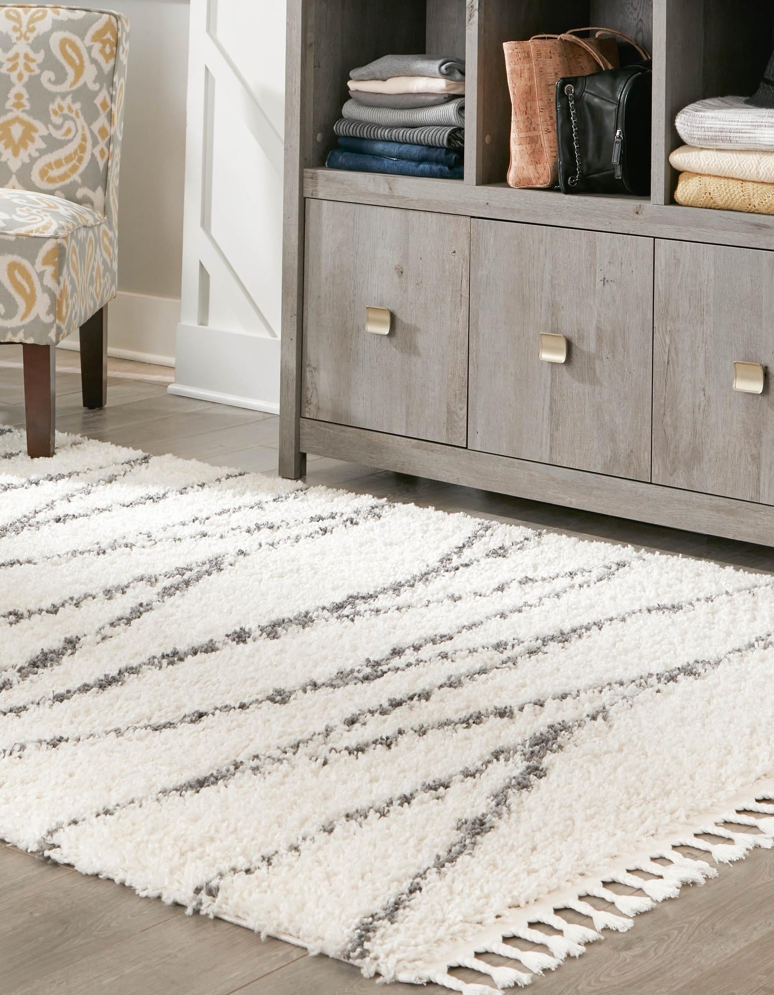 Tranquil Tides Shag Collection Area Rug -  Frost