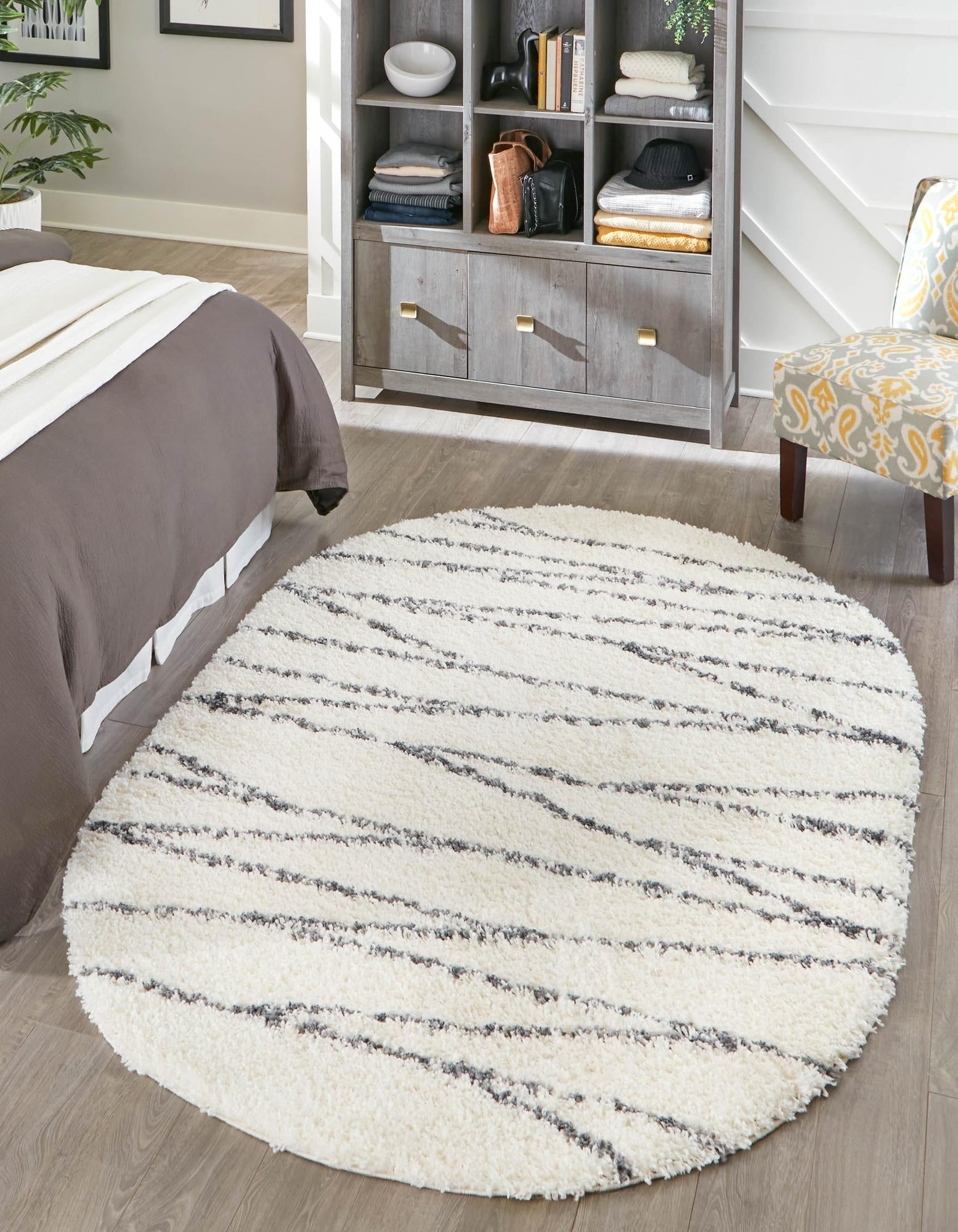 Tranquil Tides Shag Collection Area Rug -  Frost