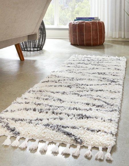 Tranquil Tides Shag Collection Area Rug -  Frost