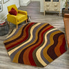 Bistro Lounge Collection Area Rug - Espresso Octagon Multi  lifestyle 83