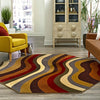 Bistro Lounge Collection Area Rug - Espresso Octagon Multi  lifestyle 88