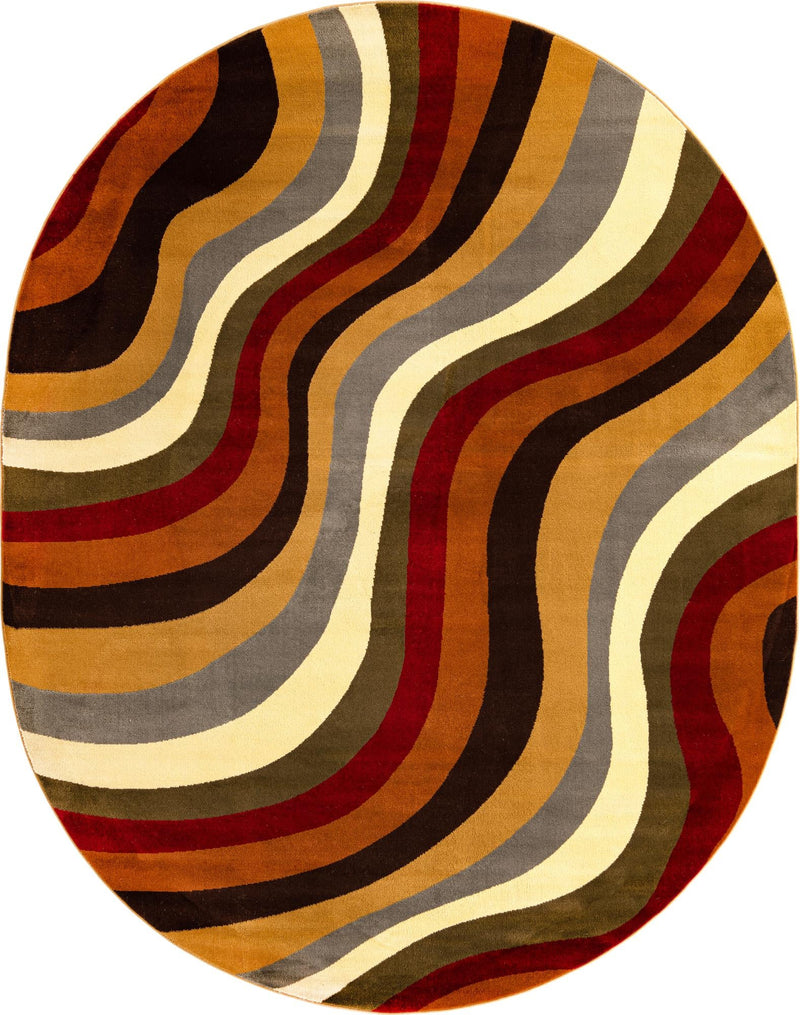 Bistro Lounge Collection Area Rug - Espresso Oval Multi  lifestyle 19