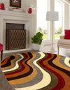 Bistro Lounge Collection Area Rug - Espresso Oval Multi  lifestyle 29