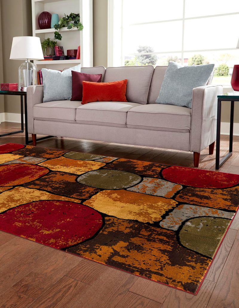 Bistro Lounge Collection Area Rug -  Cappuccino Rectangle Multi  lifestyle 3