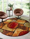 Bistro Lounge Collection Area Rug -  Cappuccino Round Multi  lifestyle 23