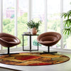 Bistro Lounge Collection Area Rug -  Cappuccino Round Multi  lifestyle 88