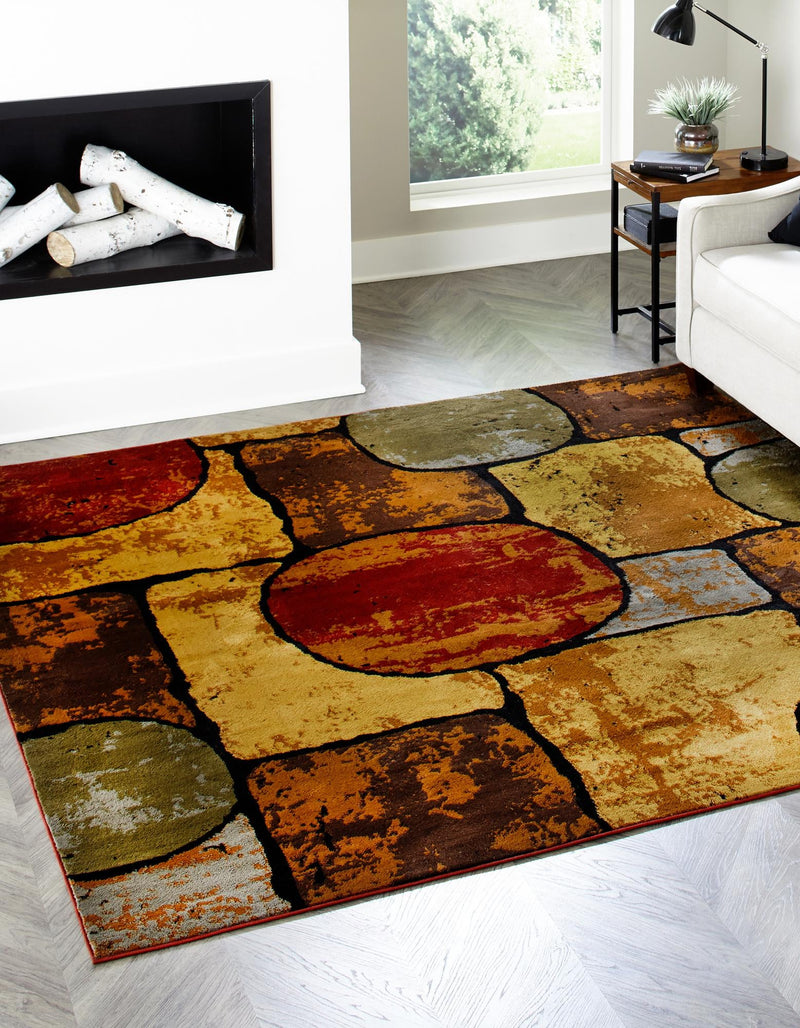 Bistro Lounge Collection Area Rug -  Cappuccino Square Multi  lifestyle 24