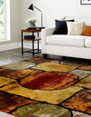 Bistro Lounge Collection Area Rug -  Cappuccino Square Multi  lifestyle 29